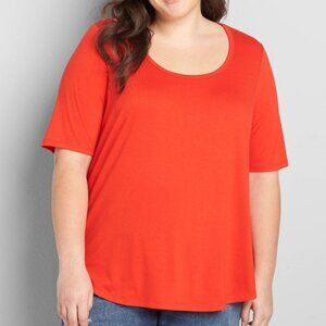 Lane Bryant Women's Plus Size 18/20 Blouse Top Short Sleeve Red